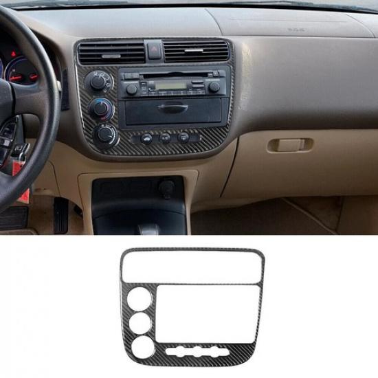 For Honda Civic 2003-2005 Carbon Fiber Interior Central Console Cover Trim 1PCS