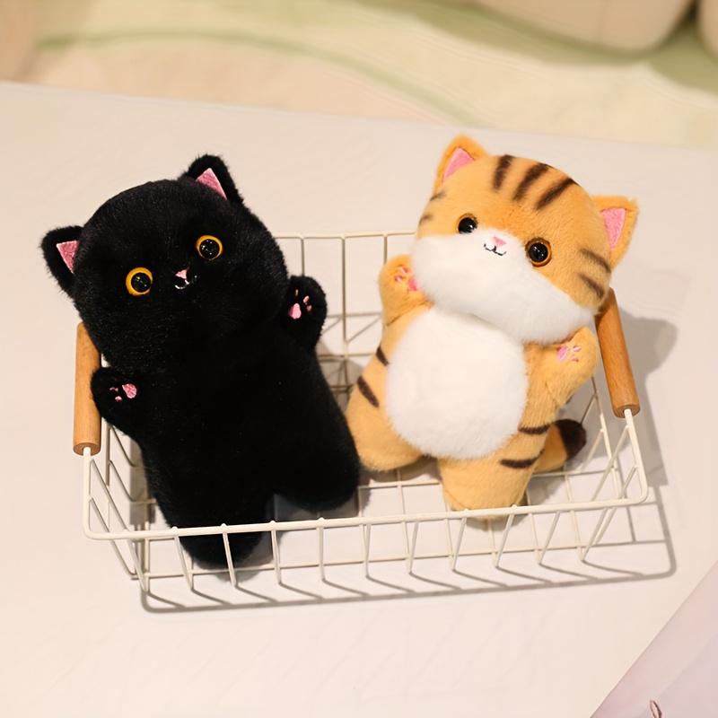 Soft Plush Cat Stuffed Animals - Cute Siamese-like Kitty with Expressive Eyes, Fluffy Ears - Beige/Gray/White/Black Colors - Safe Plush Toy for Kids,