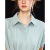 Women's Cotton Blend Shirt Dress with Detachable Belt