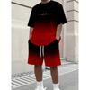 Conjunto Informal de Manga Corta y Pantalones Cortos con Estampado Digital 3D para Hombre - Conjunto de Estampado de Verano, Adecuado para Correr