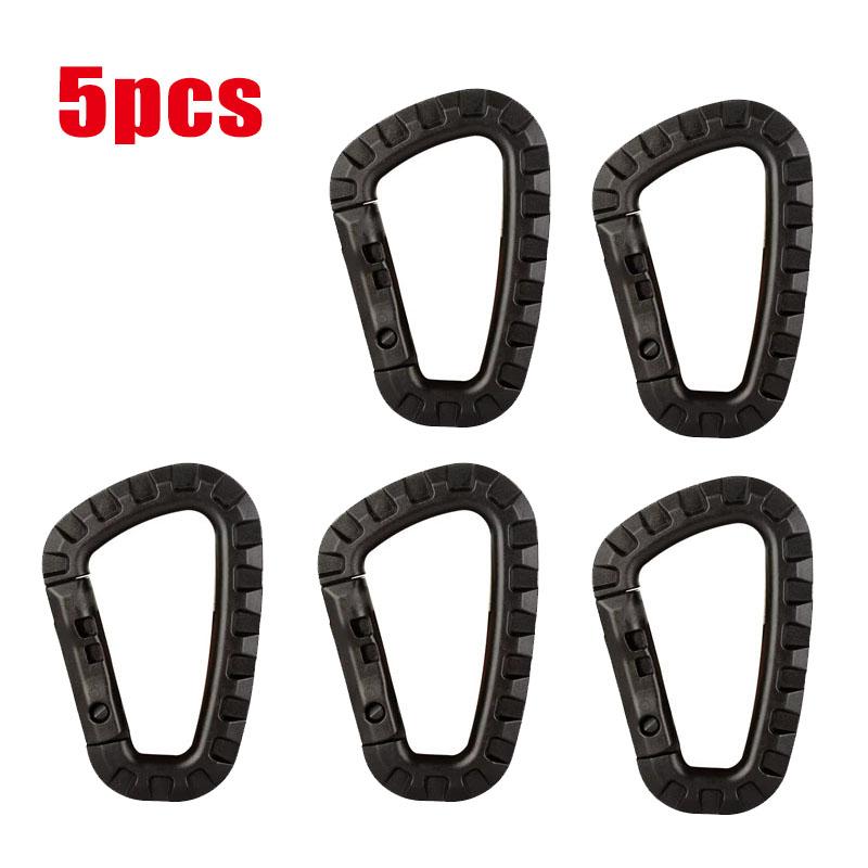 1/5/10pcs Tactical Carabiner Set Plastic Steel Quick Hook Webbing Grimlock Lock Key Chain Outdoor Backpack Karabiner Buckle
