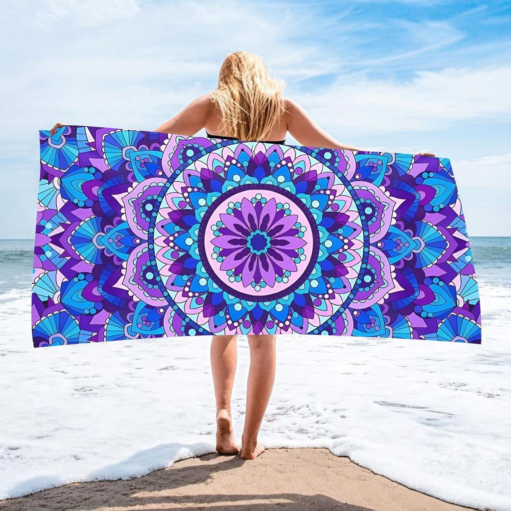 Soccer Ball Print Beach Towel Polyester Quick Dry Sand Free Large Bath Towels for Summer Pool Sports Travel Vacation Blanket
