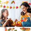 JULMELON 24 Pcs Fall Maple Leaf Ornaments, Thanksgiving Maple Leaf Tree Hanging Pendant Acrylic Hanging Ornaments for Autumn Harvest Small Tree Home
