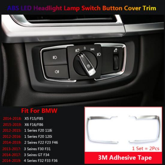 Headlight Switch Button Cover Trim For BMW 2 3 4 X5 X6 F15 F16 F22 F30 F34 F32