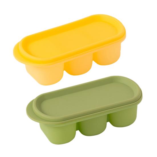 Silicone Ice Cube Tray Three Compartment Twist Release Ice Mold Food BPA-free Grade Safe Ice Cube Maker
