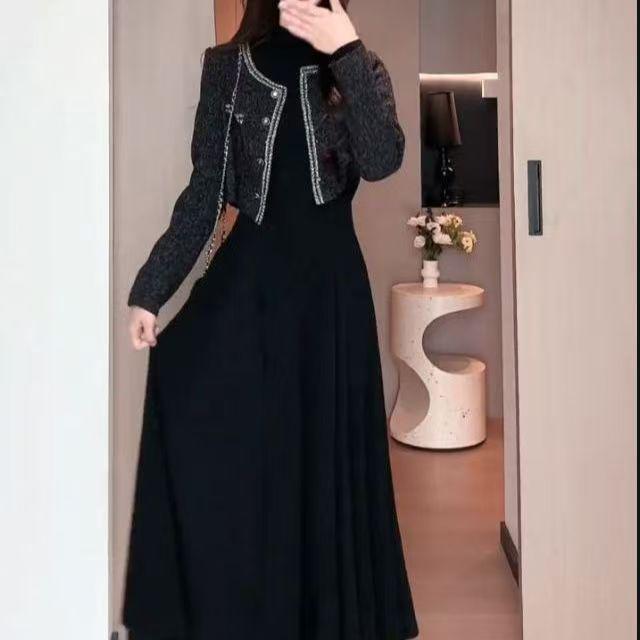 Autumn/Winter 2026 Hepburn-Inspired Slimming Knee-Length Dress