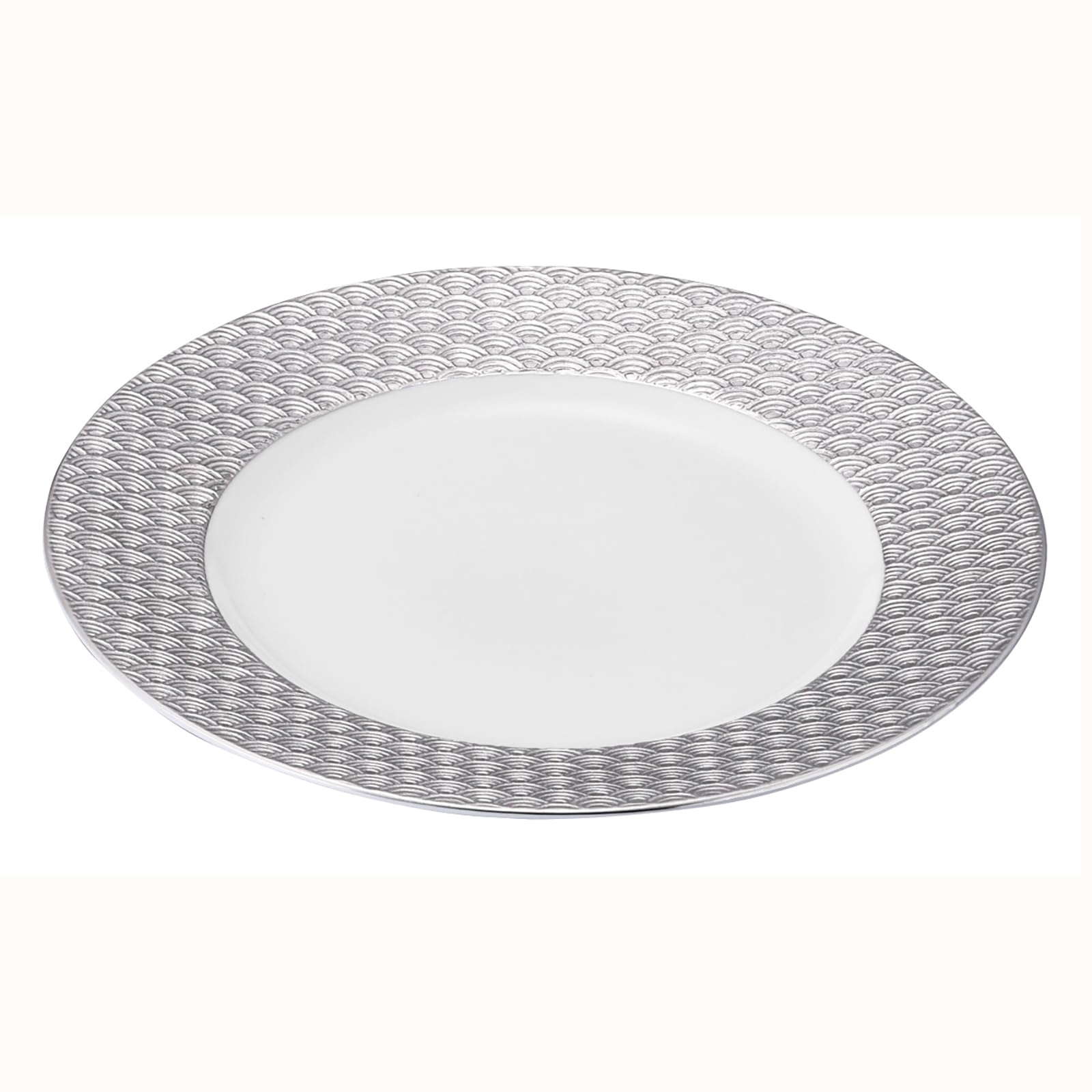 

Yamaka Shoten POTTERY Large Rimmed Round Serving Diameter 27cm x Depth Japanese Mino Made in Seigaiha ODA Kissho Plate, Plate, 2.5cm, Pattern, Ware, платиновый