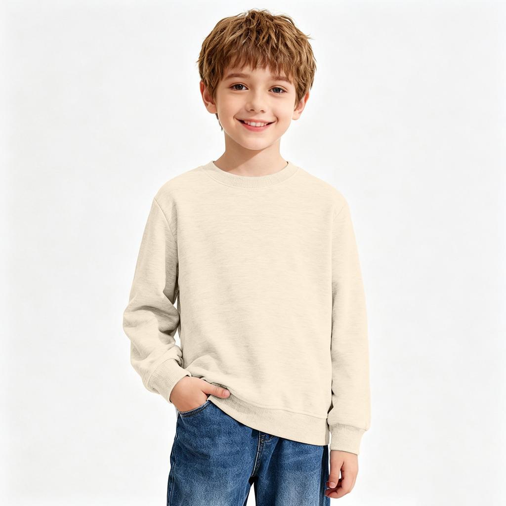 Unisex Kids Long Sleeve Color Sweatshirt Casual Comfortable Pullover for Boys and Girls