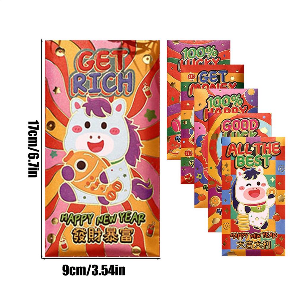 

Chinese Red Envelopes Embossed Foil 6 Pieces Chinese Lunar New Year Red Envelopes For Kids Adults Family Friends Neighbors Home