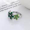 925 Sterling Silver Rings for Women Couple Minimalist Handmade Simple Green Leaf Ring Fine Jewelry Gift Prevent Allergy