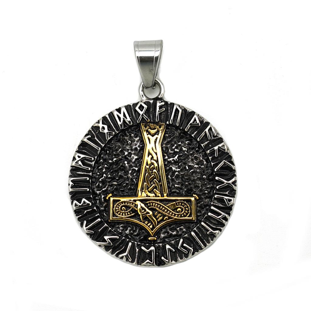 Pendant Retro Nordic Style Viking Round Brand Men's Hip Hop Versatile Necklace