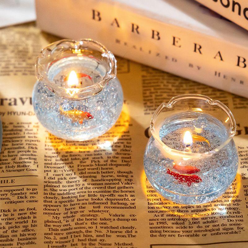 Aromatherapy Candle Bedroom Companion Gift for Niche Bubble Fish Mini Fish Tank Fragrance Candle Lasts Fragrance