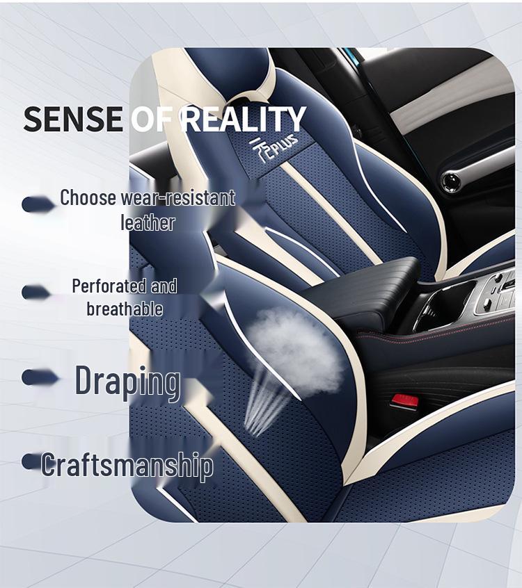 2022 BYD Yuan PLUS Leather Seat Cushion Cover for Five-Seat Car - All-Season, Full Surround