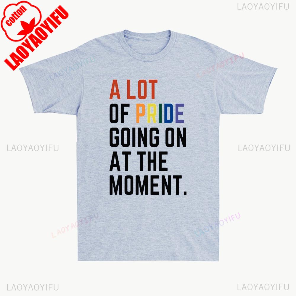LGBT Pride Monat Lustig Viel Stolz Gerade Los Herren T-Shirt Unisex Buchstaben Slogan Gedruckt Sommer Kurzarm