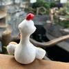 Chicken Ornament Resin Hand-Painted Sitting Chicken Statue Fence Decor Chicken Figurine for Home Garden Stairs Farm Patio