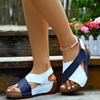 Große Flache Sandalen für Damen mit Zehenabdeckung, Europäischer und Amerikanischer Quadratischer Zeh, Lässige Rückseite, Elastische Römische Sandalen