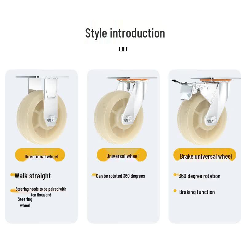 Heavy Duty Nylon Swivel Caster Wheel with Brake