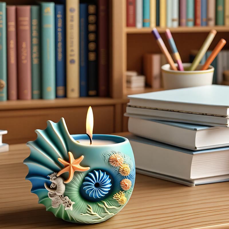 Conch Pot Mold Non-Toxic Silicone Conch Mold Aromatherapy Mold Food-Grade For Home Decoration Plant Flower Pots Gifts