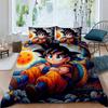 Cartoon/Anime Son Goku Dragon Ball Themed Printed Bedding Set: This Soft and Comfortable Set Includes a Duvet Cover and Pillowca
