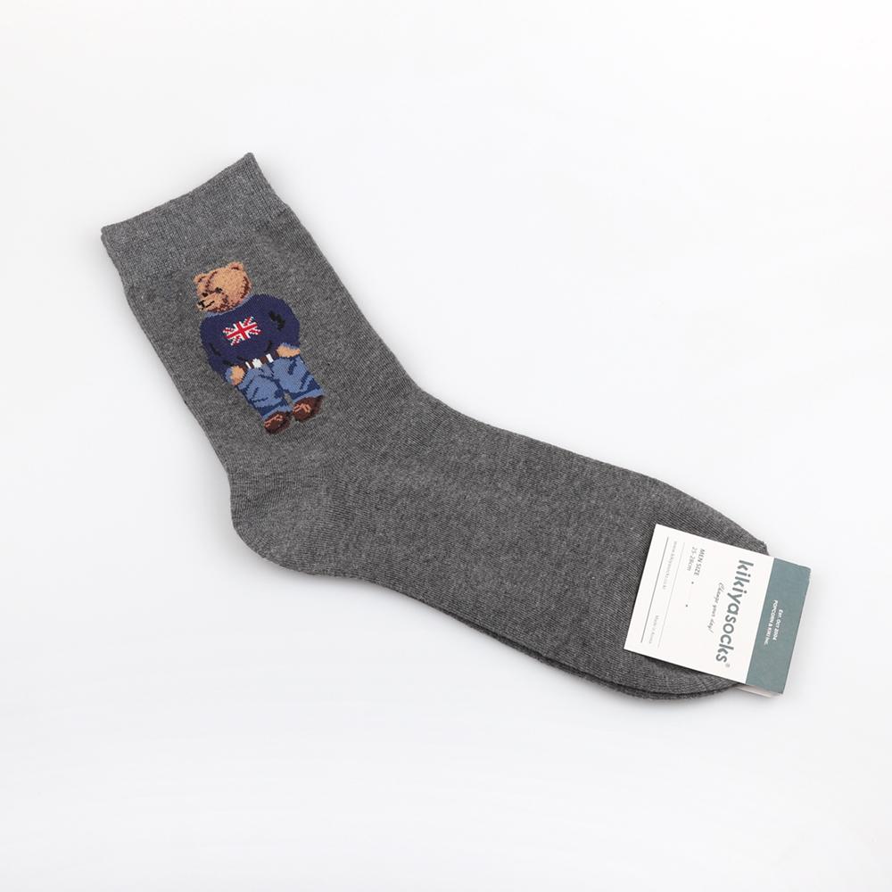 1 Par Tecknad Gentleman Björn Herrstrumpor Bekväma Harajuku Skateboardstrumpor Nyhet Andningsbara Julklapp Fabriksdirekt