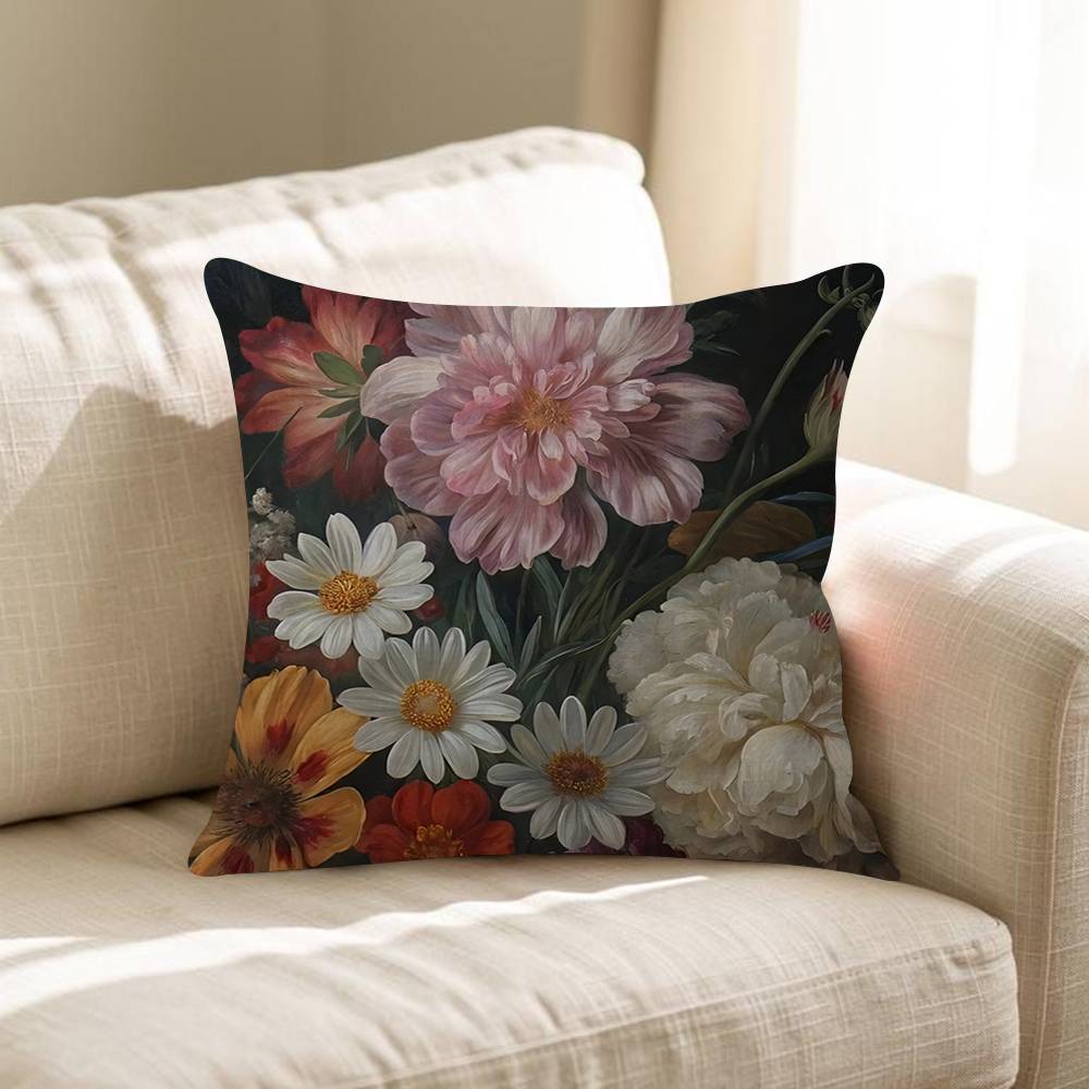 Vintage Blumen Kunst Blume Kissen Geschenk Heim Büro Dekoration Kissen Schlafzimmer Sofa Auto Kissenbezug Kissenhülle