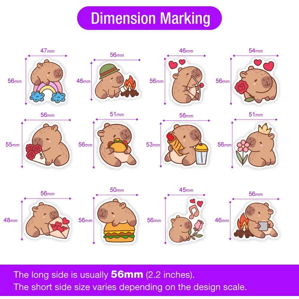 Funny Cute Cartoon Capybara Stickers Kids Diy Toys Gift Decorative Decal For Scrapbook Junk Journals Laptop Luggage Waterproof