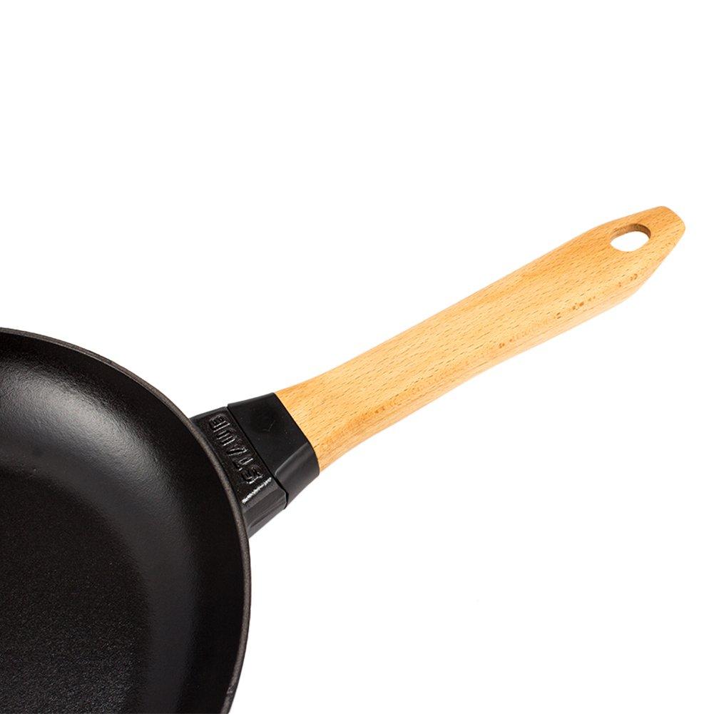 Staub Wood Handle Frying Pan 26cm NUEVA SARTEN MANGO DE MADERA Redonda Enamel Kitchenware Black New Life [Staub] 40511-952 [Item]