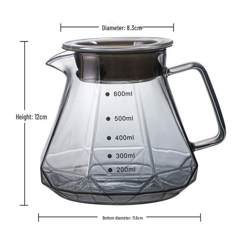 V60 Hand-Brewed Coffee Filter Set: Conical Drip Cup & Sharing Pot
