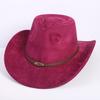 Popular European and American classic suede western cowboy hat men's and women's fashion LO style peach heart cowboy hat