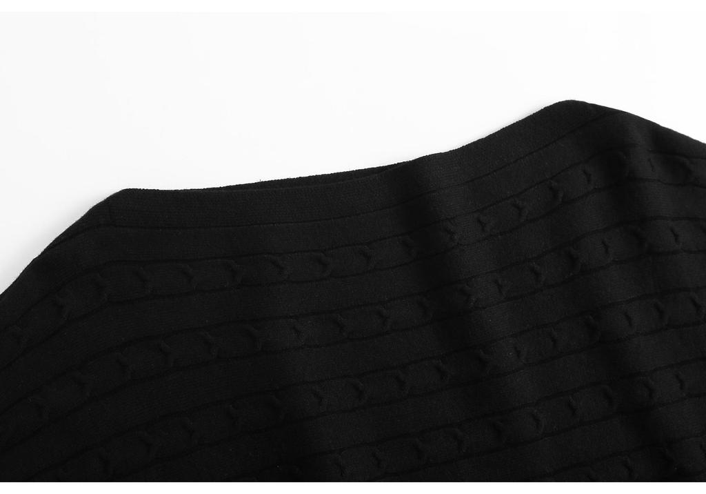 Autumn Winter Women's Plus Size One-Shoulder Cable Knit Batwing Sweater Pullover