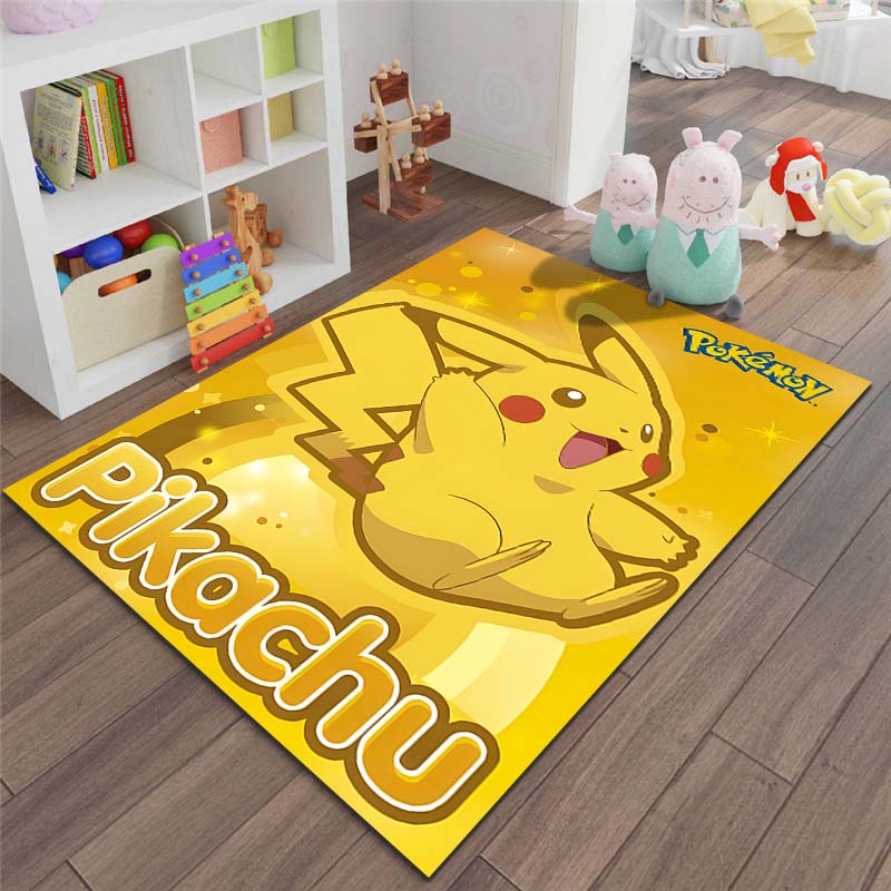 Japan P-Pokemon Pikachu Pattern Cartoon Carpets for Living Room Bedroom Bedside Floor Mat Area Rug Home Decor Luxury Gifts