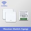 RF 433MHz Smart Switch 16A Lamp Relay Receiver 2-Way Remote Control 1/2/3 Gang Wall Switch Round Panel Mini Transmitter DIY Home