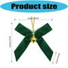 10Pcs Velvety Ribbon Bowknot Ornament with Bell Christmas Tree Hanging Decoration For Wreath Festival Celebration