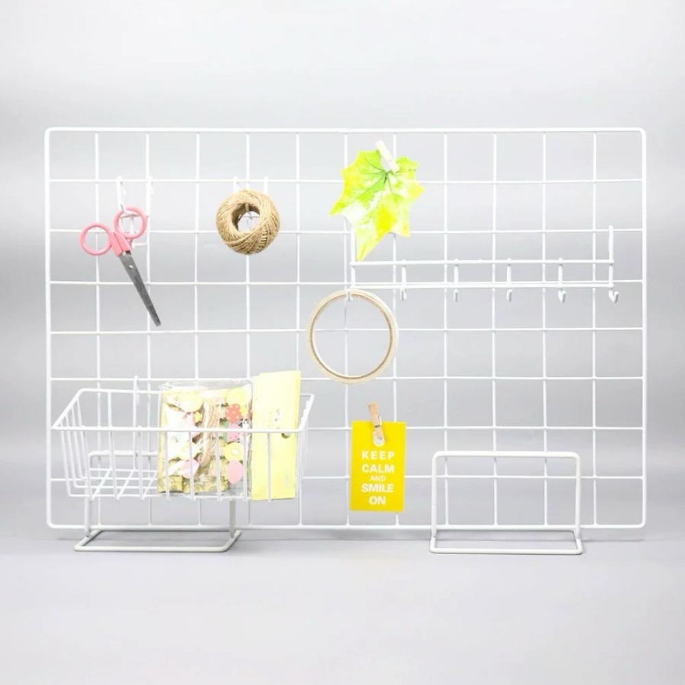 Modern Creative Metal Display Rack Grid Frame Storage Rack with Base Simple Desktop Stand for Jewelry Booth Rack