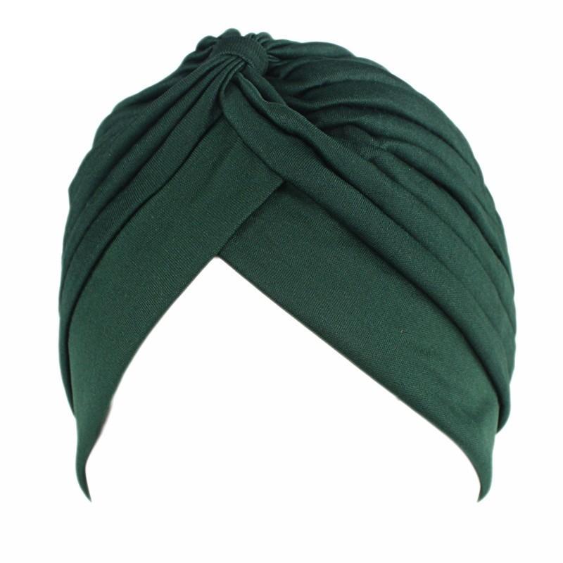 Stretchy Knot Twist Turban Bandanas Women Headscarf Bonnet Muslim Hijab Indian Hats Female Chemo Cap Adult Solid Color Head Wrap