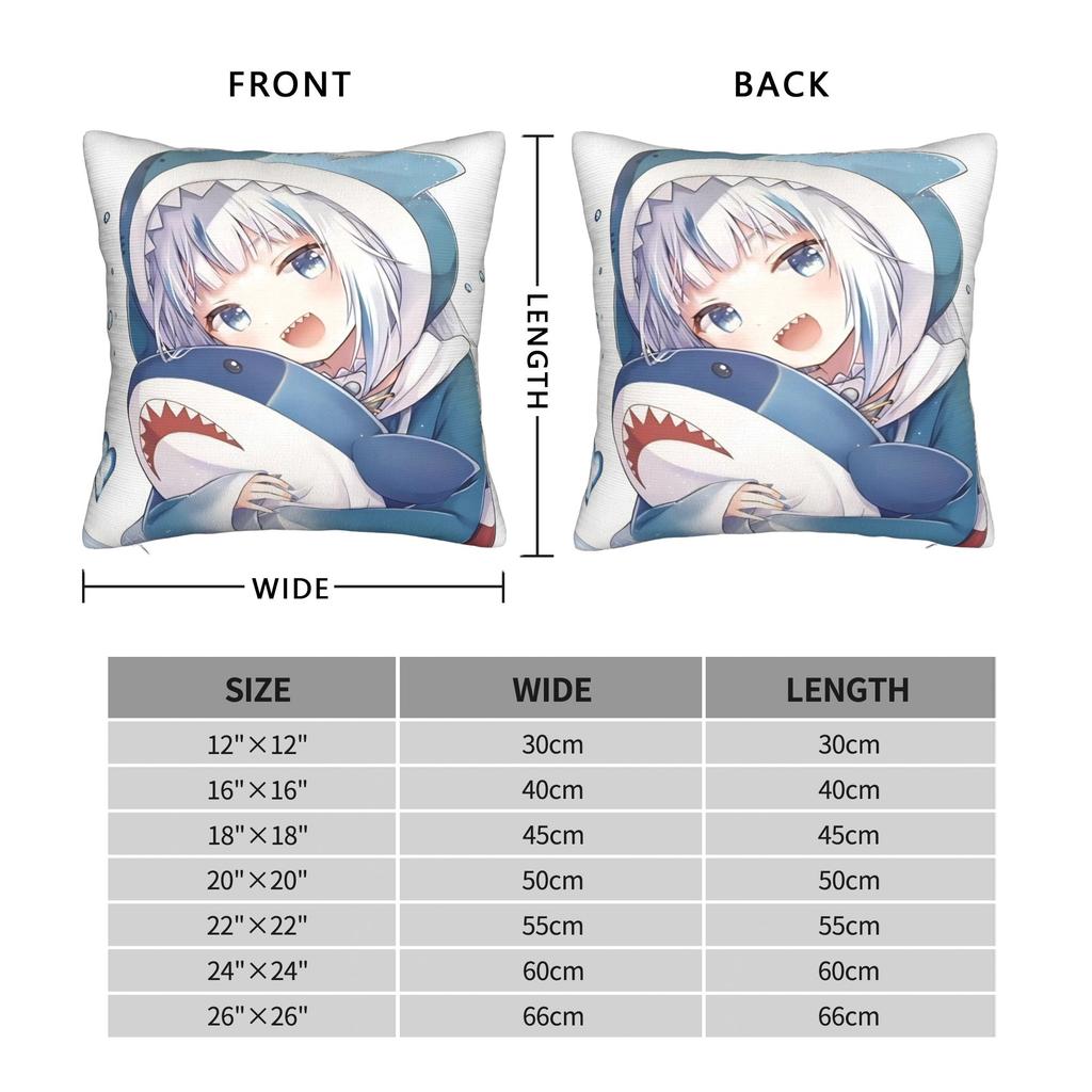 Sameko Saba X Gawr Gura Pillow Covers Printing Cushion Cover Decoration Throw Pillow Case Cover Living Room Multi-Size