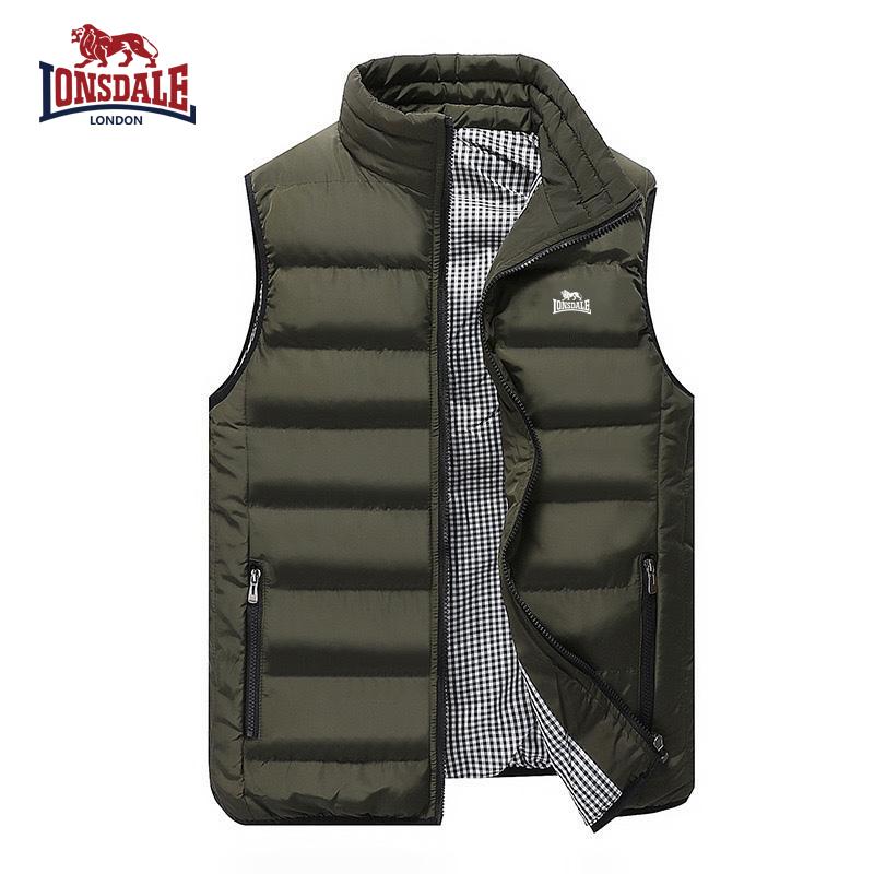 

Lonsdale Embroidered High-end Cotton Vest Jacket, Men s Autumn/Winter Fashion Casual Comfortable Sleeveless Jacket 2XL