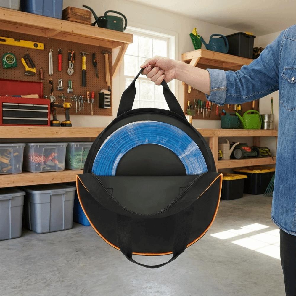 Handheld Car Charge Cable Bag Oxford Cloth EV Charger Carry Bag Circular Tool Bag for Car Caravan