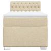 Box Spring Bed with Mattress Cream 90 x 200 cm Fabric