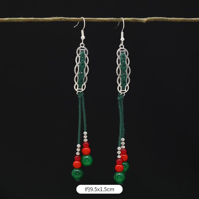 Niche Copper Coins, Fringed Earrings, Mountain Ghosts Spend Money On Long Earrings, Retro Personalized Antique Earrings.