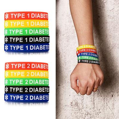 Medizinisches Notfall-Alarm-ID-Armband, Silikon-Armband für Männer und Frauen, Unisex, 5 Stück/Großpackung, Gesundheitsalarm-Armband, 19,1 cm (7,5 Zoll)