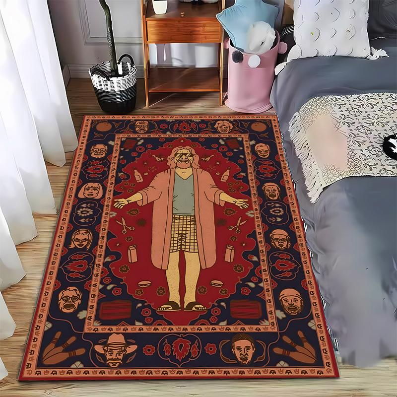 

Humorous Art Style Rug, Featuring a Relaxed Character Suitable for use as an anti-slip game mat for living room and bedroom sofas 40x60cm( 15x23in )