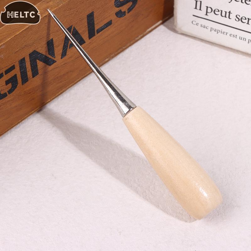 3PCS Wood Leather Hand Stitching Awl Tool Leather Craft Handheld Hole Punch Sewing Punching Hole Maker Leather Punching Tools