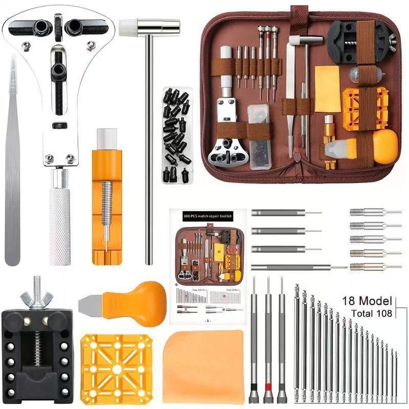 168-Piece Watch Repair Tool Set for Disassembly, Battery Replacement & Band Removal