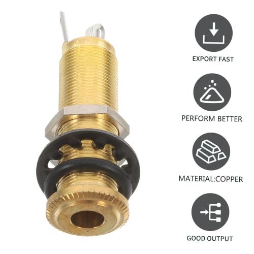 QUMIIRITY Flush Mount Guitar Output Jack, 1/4" (635mm) Stereo Phone Jack for Threaded Cylinder Base