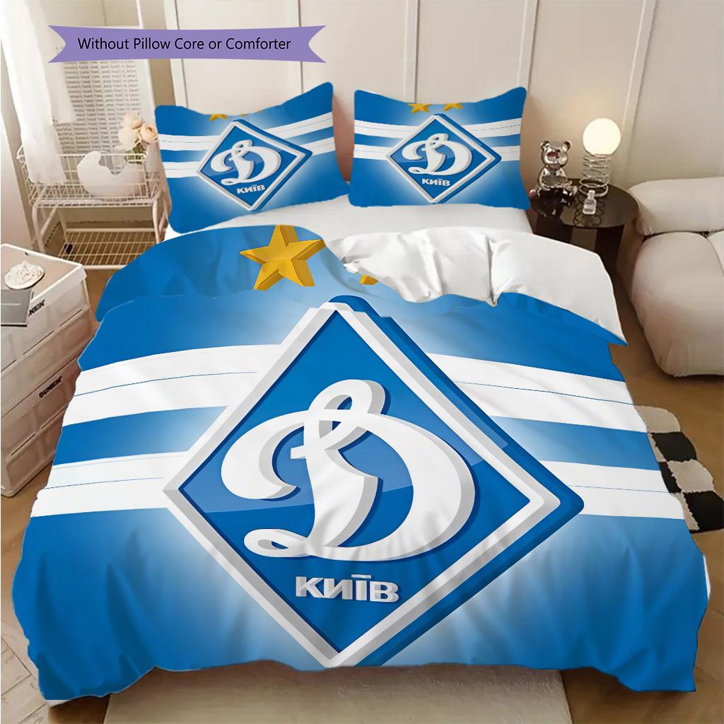Dynamo Kyiv Pattern Bedding Quilt Set Quilt Cover Pillowcase Home Decoration Birthday Gift (1 * Duvet Cover + 2 * Pillowcase, Without Core)
