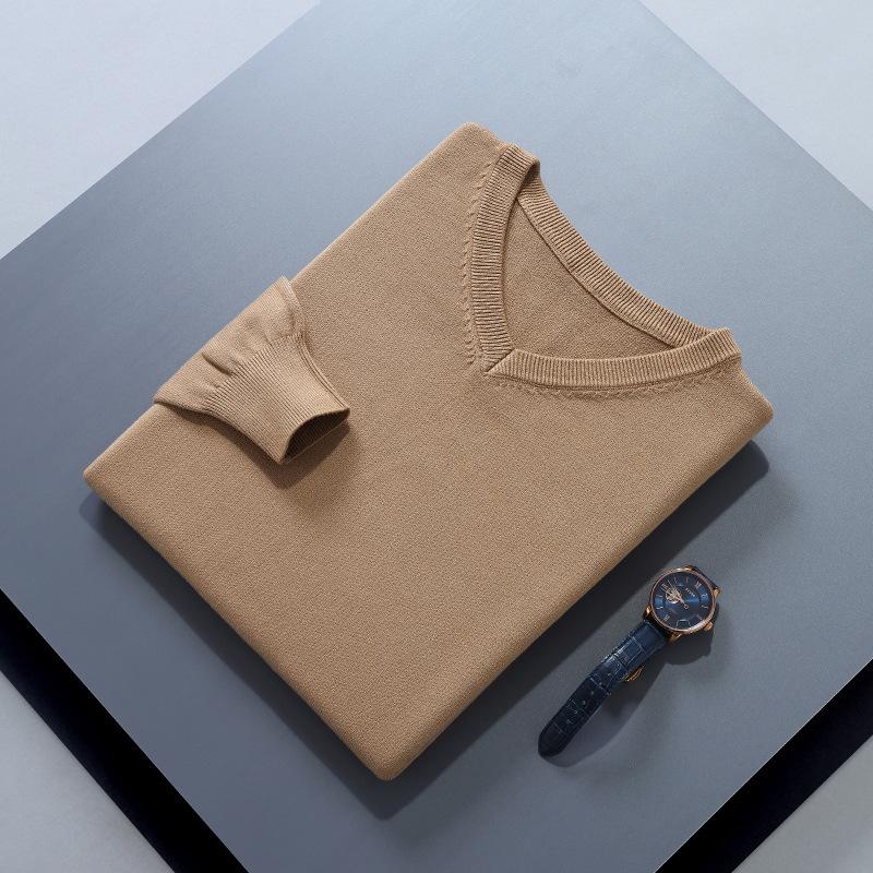 Classic Pullover V-Neck Sweater Men Autumn Winter Cashmere Cotton Blend Warm Jumper Clothes Pull Homme Man Hombres Sweater