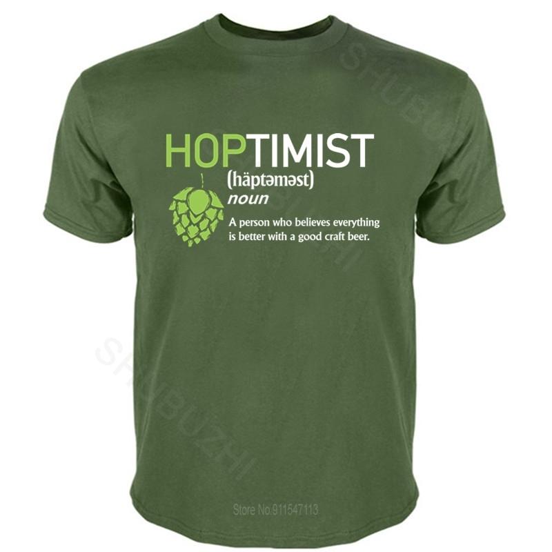 Hoptimist Definition Black T-Shirt for Brewer and Craft Beer Lover New Popular Famous Brand O Neck TShirt drop shipping