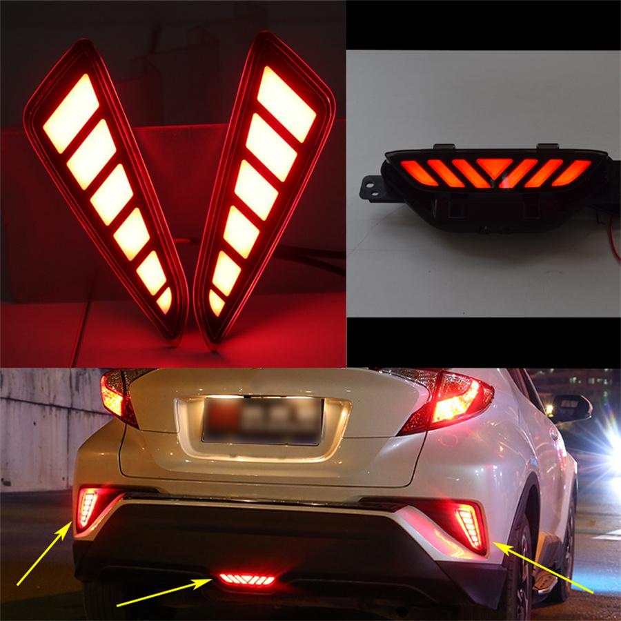 

For Toyota CHR C-HR 2016-2020 LED Rear Fog Lights Rear Bumper Kits L&R & mid