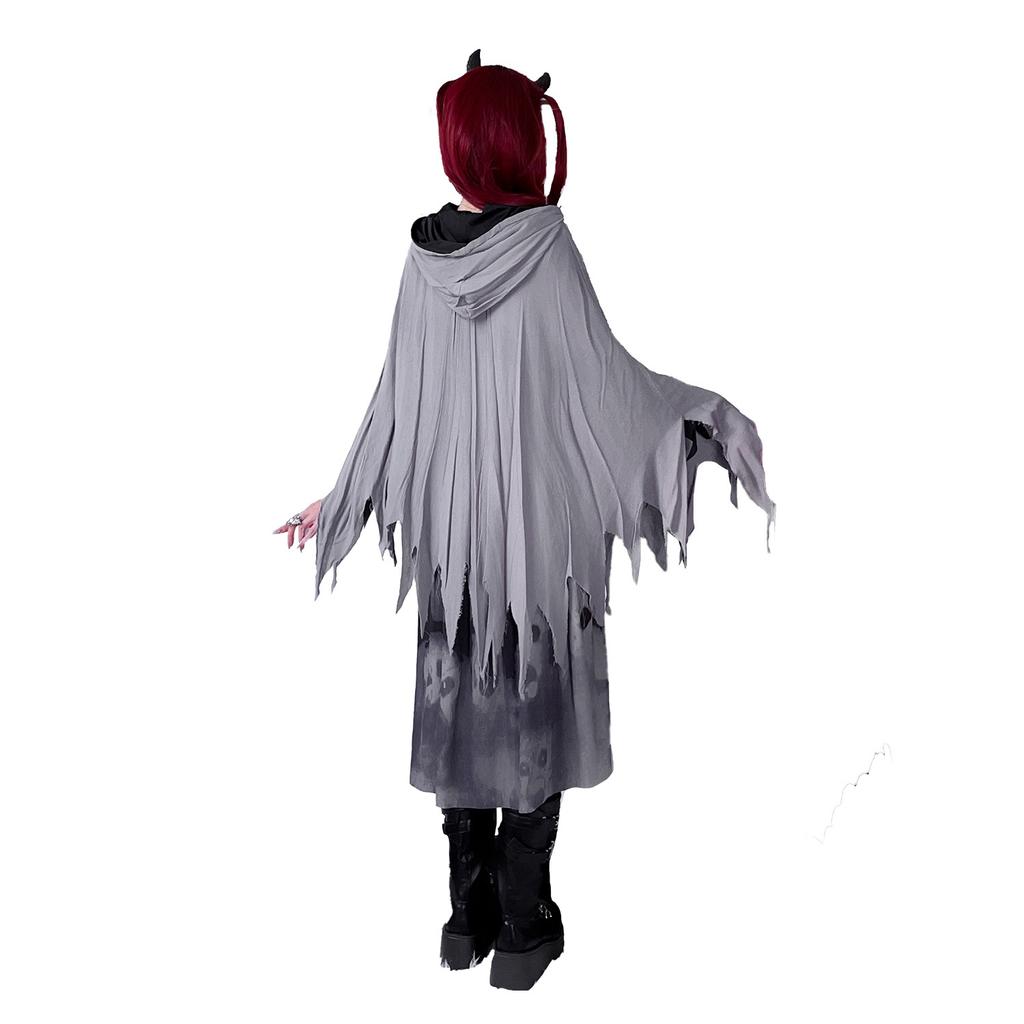 Halloween adult costume: witch's cape, death's cloak cos Long robe, quirky costume, stage performance outfit